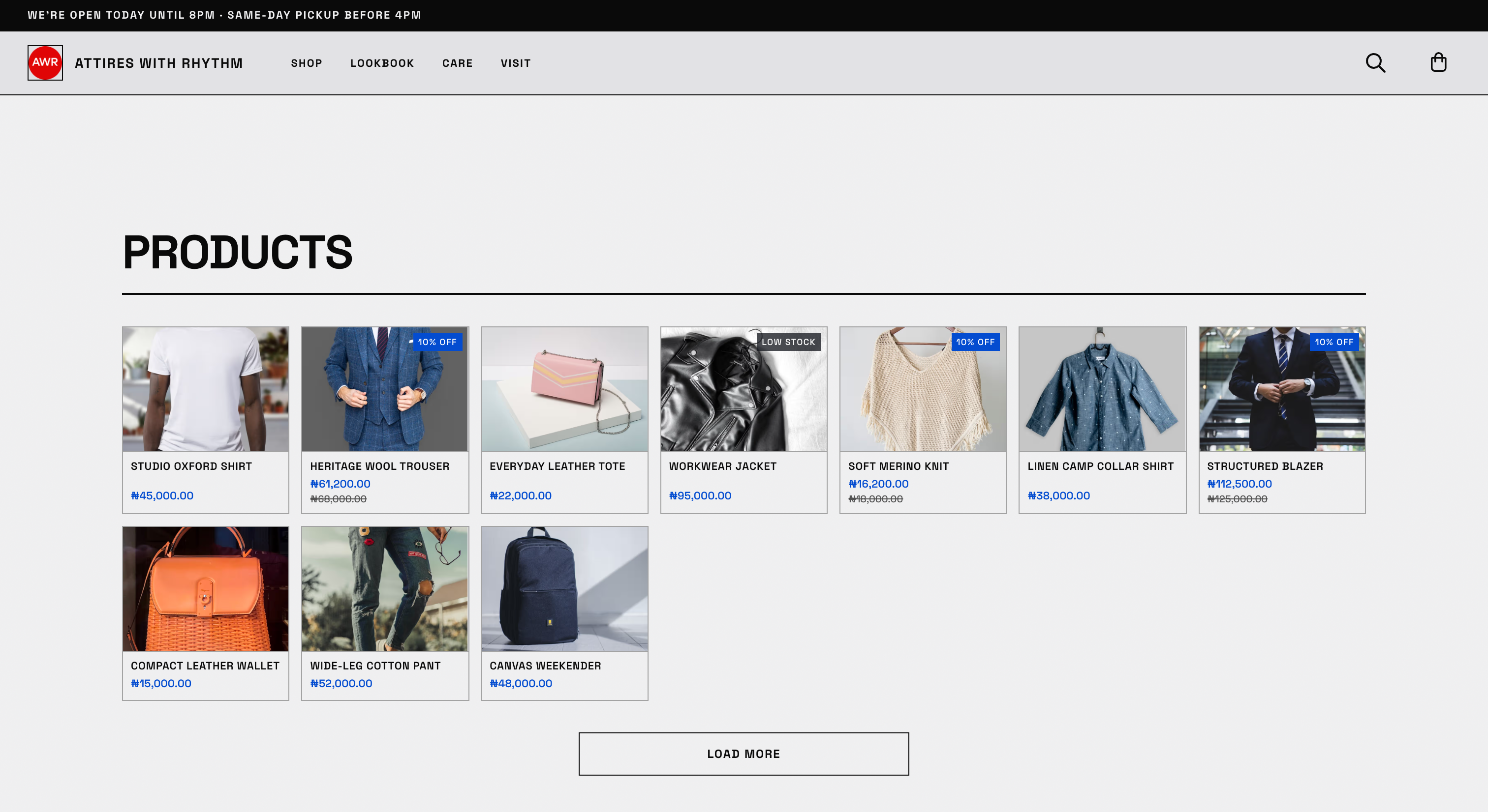 Sloud Site Shop module showing products customers can browse and buy